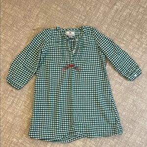 Petite Plume Green Gingham Flannel Christmas Nightgown